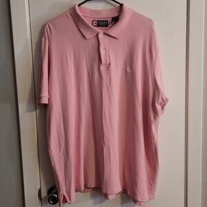 CHAPS Polo Shirt XLT Tall Pink Cotton Golf Preppy Embroidered Crest Heritage
